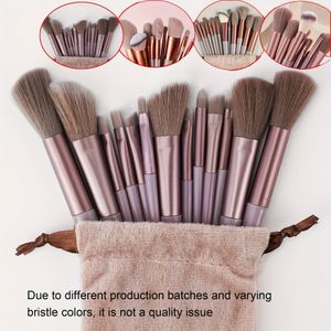 13-delige Make-up Kwastenset, Zachte Synthetische Haren - met Reistas, Geurvrij, Geschikt voor Alle Huidtypes