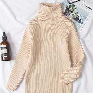 T-16068 Jongens- en Meisjes Kleur Herfst/Winter Casual Mode Gebreide Hoge Nek Snoepkleur Trui, Trui voor Meisjes, Lente/Herfst Kleding, Klassieke Trui voor Meisjes, Zachte Textuur, voor Buiten