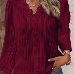 Damesmode Top Met Lange Mouwen En Plus-size