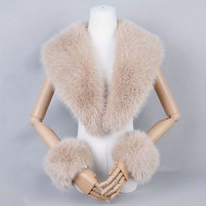 3-delige set, 1 stuk modieuze fur kraag en 2 stukken warme comfortabele lichte mouw manchetten combo voor dames poncho & manchetten, perfect voor herfst winter kleding