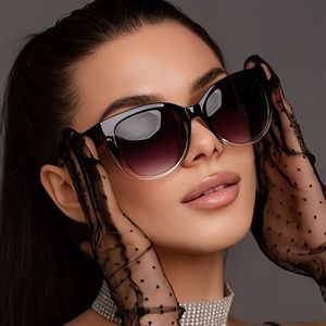 Jaren 1980 Stijl Damesmode Bril - Transparante Acetaat Montuur met Zwarte Tint, Cat- voor Stijlvol Dagelijks Gebruik