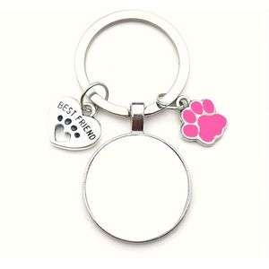 Custom Dog Photo Keychain: Personalized Accessory - Perfect Gift For Dog Lovers - Alloy Material - Round Shape - Single Keychain - Decorative - Women's Keychains - Thanksgiving Gift