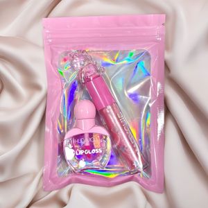 2 stuks Cartoon Unicorn Lip Gloss Set - Roze Spiegel Lip Oil & Shimmer Lipstick, Lip voor Zacht & Gehydrateerde Lippen, Lip |Speelse Ontwerp|Glanzende Afwerking