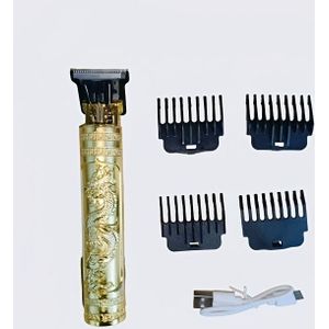 Professionele tondeuse en baardtrimmer set, USB-opgeladen draadloze elektrische tondeuse set met mes, ideaal voor herenverzorging, ≤36V werkspanning, inclusief 4 indicatorkammen
