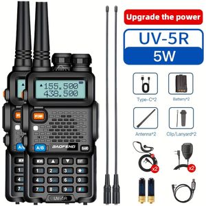 2 stuks Baofeng Originele Handheld Communicatieapparaten, Dual-Band VHF/UHF Tweewegradio met 5W Vermogen, 2200mAh Batterij, Frequentie Matching, Draagbare Noodradio voor Buitengebruik