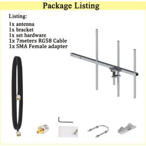 UHF Basisantenne 400-470MHz 7dBi voor Repeater/, 7 meter SVY 50-3 Koaxiale Kabel PL-259 Mannelijk (Volledige set)