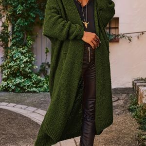 Plus Size, Plus Size Oversized Blazer met Knopen - Warme Winterjas, Jas met Knopen tot aan de Taille, Wasmachinebestendige Kleur Cardigan voor Herfst/Winter, Elegante Losse Pasvorm (Nee)