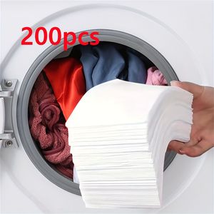 200 stuks Witte Wasstrips - Kleurabsorberend Papier, Geschikt voor Gemengd , Wasmachine Accessoires