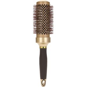 Haarborstelset voor - Professionele Hairstyling Ronde Borsten met Geventileerde Keramische Cilinder, Geschikt Voor Dames, 4 Maatopties in Zwart-Gouden Kleurrijke Golfhaarborselen Set