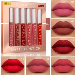 6 stuks CAKAILA Velvet Matte Lipstick Set - Langdurig, Waterdicht, Zweetbestendig, Anti-aanbakbeker, Kleurvast, Eenvoudige Kleurapplicatie, Alle Huidtypen, Volwassenen, Rode Tinten Serie