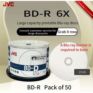 JVC/JVC Originele BD-R 25G/50G/100G Opslag met Capaciteit Kan Blu-Ray Schijf Afdrukken Om Te Worden Gebrand Door Een Blu-Ray Recorder