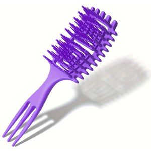 Candy Brush 1pc Wet Curly Hair Brush, Defining Detangler, Hollow For Blow Drying, Handle For Reduced Hair Pulling, Styling Tool For Men Women Girls, Plastic Bristles, Abs Handle