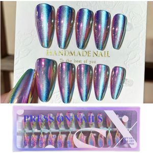 120 stuks zomerse high-end schitterende aurora kattenoog nagelstickers - roze-paarse met blauw kattenoog voor een unieke vingertopkunst, perfect voor dames