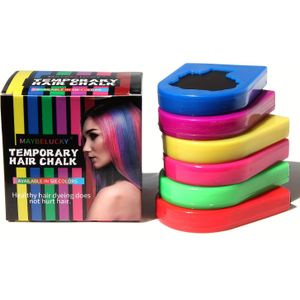 6- Set Haarkrijt Niet-Klevend Wasbaar Haarverf voor Meisjes met Haar, Blond - Levendige Tijdelijke Haarkleur voor Feesten die Uitwasht met Shampoo