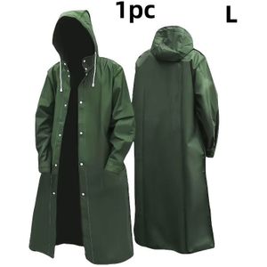 Waterdichte regenjas met capuchon, lange mouwen en knopen, dikke kleur, stijlvol en draagbaar regenpak voor buitenactiviteiten.
