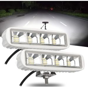 Lupuauto 72W 2 stuks 6" LED Lichtbalken voor Auto's, Mistlampen 12V 24V wit licht, voor graafmachines, jachten en vrachtwagens