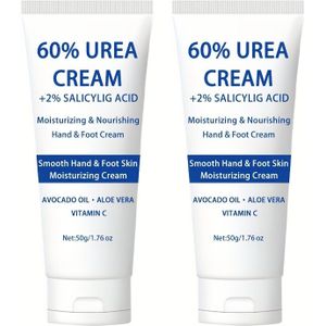 1.76oz - 60% Urea Voetcrème + 2% Salicylzuur, Avocado Olie & C met Niacinamide voor Gebarsten Huid Diepe Hydratatie en Voedende voor Glad & - 50g
