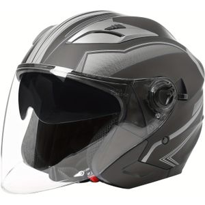 Open Gezicht Motorhelm, Dubbel Visier, Hoogwaardig ABS, Unisex Moto Helm met ECE Certificering