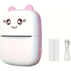 GOTOOGO Draagbare Mini Fotoprinter: Thermische Labelprinter met USB-Opladen, Draadloos, /iOS Compatibel, En 1 Rol Thermisch Papier Inbegrepen!