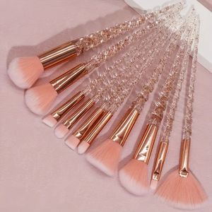 10 stuks Ronde Make-up Borstel Set, Nylon Borstel, ABS Plastic Handvat, Alcoholvrij, Geschikt voor Alle Licht Beige Typen, Basis Kleur, Oogschaduw, Lip Borstel, Halloween Schoonheid Cadeau