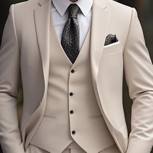 Nieuwe Driedelige Herenpak met Vest en Broek voor Formele Gelegenheden, Bruiloften, Feesten