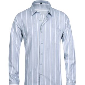 Gestreept Oxford spinnend plus Herenoverhemd met lange mouwen