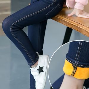 Meisjes Winter Warme Dikke Denim Tuinbroek met Voering - Middellange Pijp, Zakken, Hand-/Droogwasbaar - Casual & Outdoor Kleding voor Tieners (Niet-)