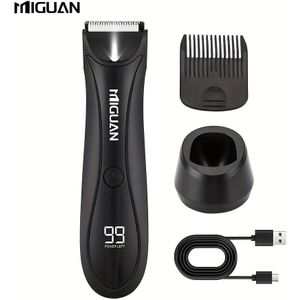 Elektrische Mannen Body Groomer, Haartrimmer & Scheerapparaat met USB-Oplaadstation | Met Digitaal Display | Mannen Verzorgingsset voor Feestdagen