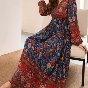 Vakantie 052143+V Bloemenprint A-Lijn Jurk