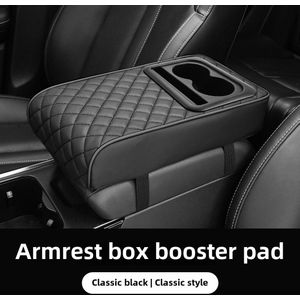 Deluxe Memory Foam Car Armrest Pad With Storage Pockets, Cup Holder & Phone Stand - Comfortable Pu Console Cushion For 20cm/7.87in Width - Reduces Elbow Pressure, Long Drives, Car Armrest Cover