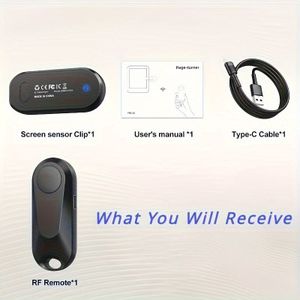 Veelzijdige Draadloze Pagina Draaier & Camera Afstandsbediening voor Kindle, voor iPhone, voor iPad & voor Android Tablets met Oplaadbare Lithium Batterij & USB Opladen