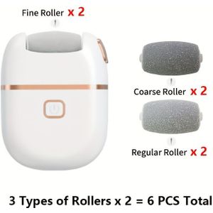 Voetschrobbel met 6 Vervangbare , Soorten Schuurkoppen, Twee Snelheidsinstellingen, Snelle Eeltverwijdering, Voetvijl Polijstapparaat, Ideaal Cadeau voor Voetverzorging