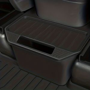 Under Seat Storage Box With Lid, Made Of Tpe+abs Resin Car Organizer, Accessory Modification For Vehicle Interior Organization For