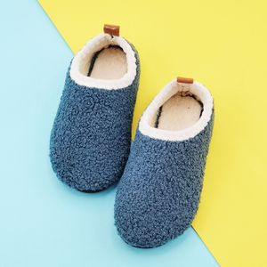 Kinderlijke warme instapslippers - , stoffen boven-/binnenlaag, TPR , warme binnensockschoenen voor jongens en meisjes, laag boven, geschikt voor lente/herfst, leeftijd 14 en onder, dik