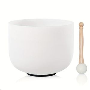 TEMU 8" Wit Geglazuurd Kwarts Zingende Schaal, A Nooit Chakra Geluids Genezings Instrument, Duurzaam Materiaal, Geen Doos of Tas Inbegrepen