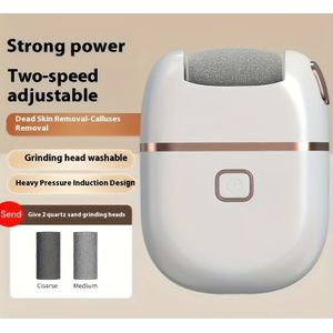 1 stuk Oplaadbare Elektrische Voetslijper met Vervangbare Slijpkoppen, Dikke Slijpkop voor Intensief Polijsten, Draagbaar en Gebruiksvriendelijk, USB Opladen