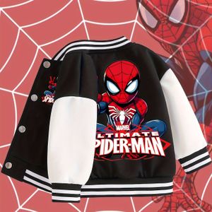 Marvel Jongens en Meisjes Eenvoudig Stijlvol Coole Cartoon Avengers Letter Print Baseball Jack Jas Enkelstuk