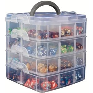 1pc Multi- Adjustable Plastic Dice Storage Box With Dividers - Craft Organizer For Beads, Sewing Supplies, Jewelry Making & Hobby Accessories