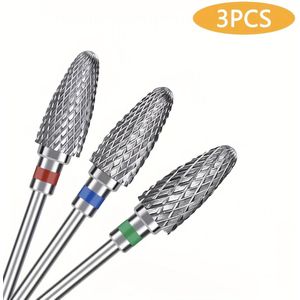 3-delige Nagelboorset, Multifunctionele Professionele Nagelfijler Bits, 3/32 Inch Nail Art Gereedschap voor Acrylnagels, Manicure Pedicure Vormgevings- en Verwijderingstools