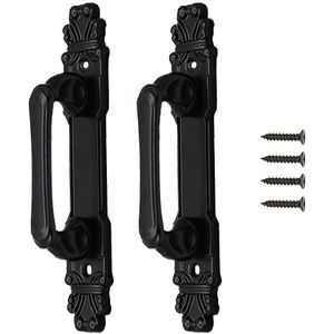 1pc Antique Hand- Door Handle, Polished Metal Sliding Door Hardware For Garage, Shed, Fence, And Closet