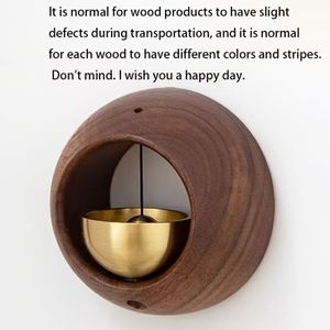 Vintage decoratieve bel van massief hout, deurbel, hangende ornament van messing voor de ingang van het huis - Dopamine herinnering, geen elektriciteit nodig, winkel ingang bel