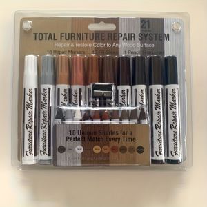 Touch-Up Set: Houtverf Markers & Wax Filler Sticks voor het repareren van krassen, indrukken op houten vloeren, tafels, bureaus - Kunststof Lichamen