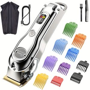 HATTEKER Haar Knipmachine met Kappersdoek Professionele Haartrimmer Baardtrimmer Kapper USB Oplaadbare Elektrische Snoerloze Trimmer voor Mannen