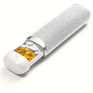 Handige sprankelende wekelijkse pillenorganizer - 7-daagse draagbare medicijnendoos, dagelijkse -opbergdoos voor op reis, BPA-vrij materiaal, veilige kliksluitingen