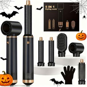 Heteluchtborstel & Haarstyler met Afneembare Krultang - 1000W Vermogen, 220V Stekker, Krullen, Stijlen, Föhn, Volume & Tools - Professionele Salon & Thuis