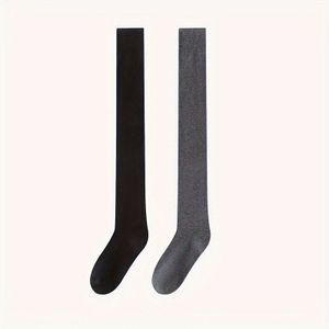 2-Pack Heren Over-de-Knie Sokken, Herfst en Winter Lange Dijhoge Sokken, Warme Kniehoge Sokken voor Mannen