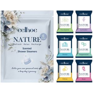 ELHOE Douche Tablets: Diepe Reiniging, Hydraterende & Verfrissende Body Wash met Aromatische Zoutbad - Draagbare 6pcs Reisvriendelijke Set voor Licht Beige Hydratatie en Geur
