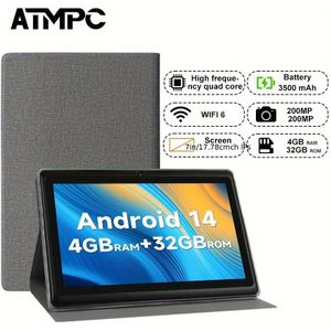 7 Inch 14 Tablet, Met 4GB DDR RAM, 32GB ROM, 3500MAh Core Processor, 7-inch IPS Scherm, Camera, Wi-Fi, PC Pad