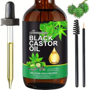 60 Ml Jamaicaanse Zwarte Wonderolie, Natuurlijke Wonderolie Voor Haar, Wimpers En Wenkbrauwen, Wonderolie Voor Beschadigd Haar & Droge Huid