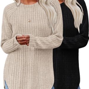 Dames Casual Lange Mouw Ronde Hals Trui - Zacht, Losse Pasvorm, Kleur, Comfortabel voor Alle Seizoenen, Casual Kleding, Dagelijkse Top, Stijlvol Design, Comfortabel Materiaal, Pullover Top,